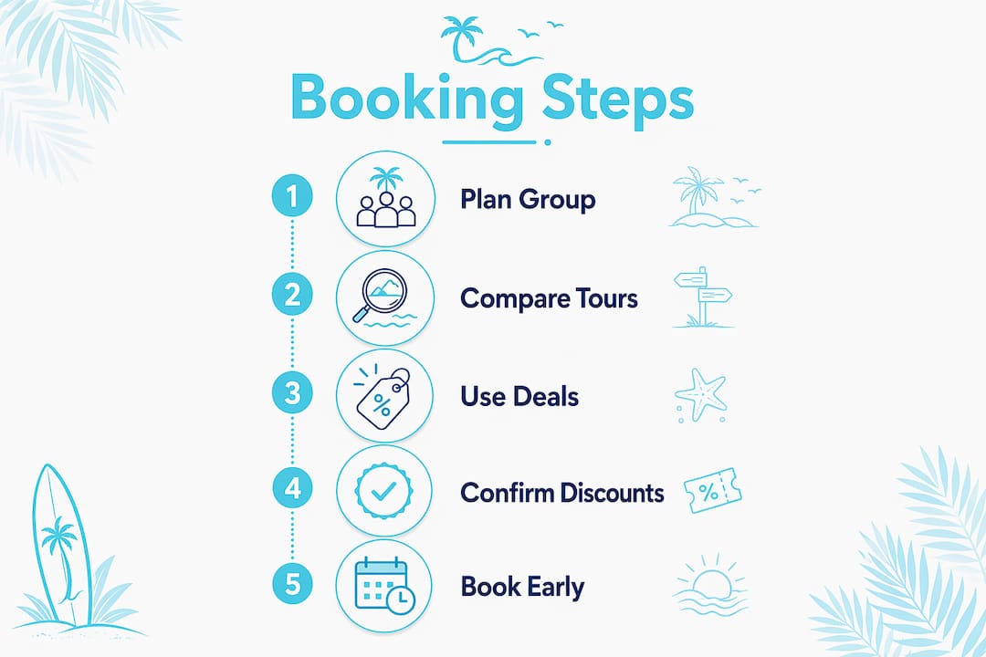 Infographic illustrating step-by-step booking process