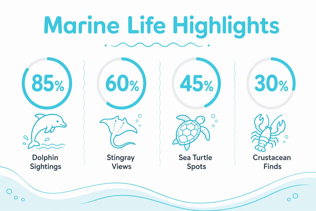 Infographic showing marine life sighting percentages