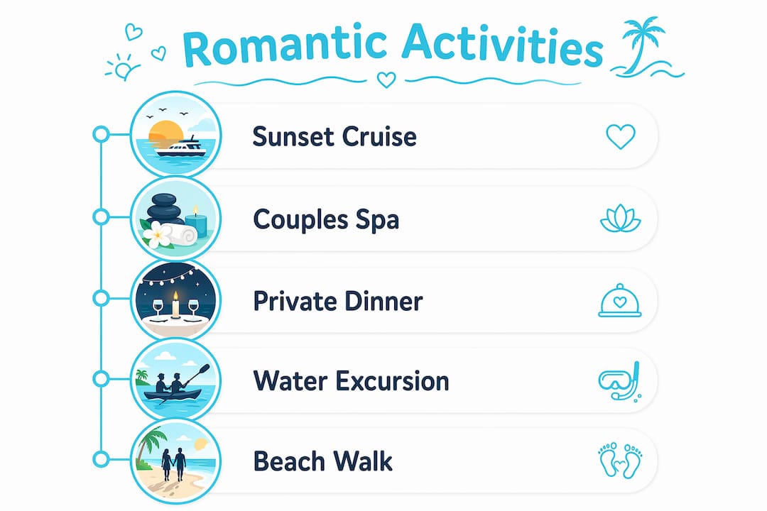 Infographic illustrating top romantic activities in Destin