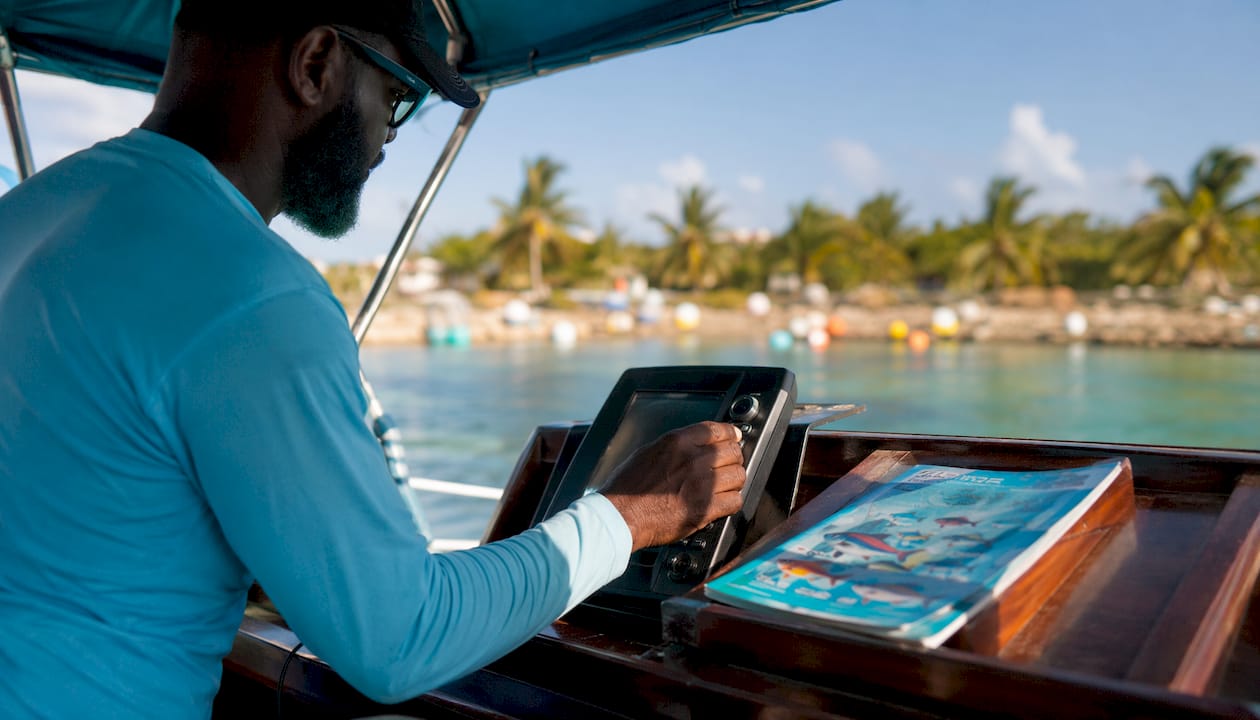 Boat captain handling navigation and regulations