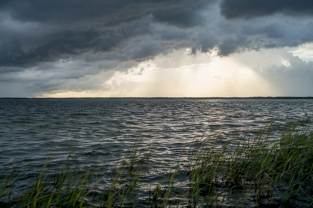 Storm clouds building over Choctawhatchee Bay