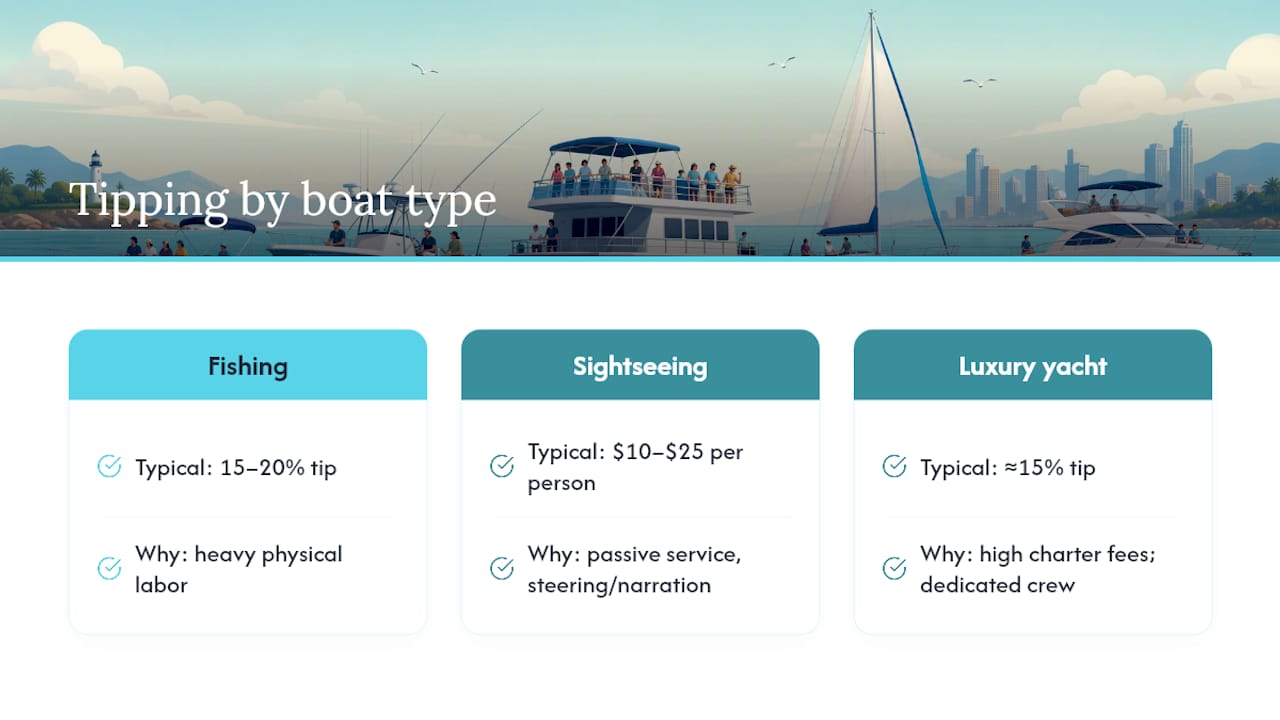 Comparison of tipping ranges by boat tour type