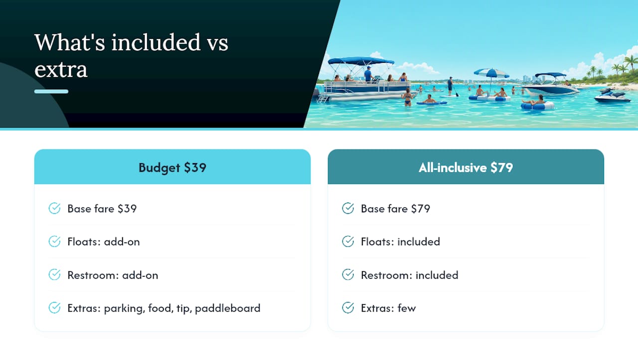 Comparison of advertised and total tour costs