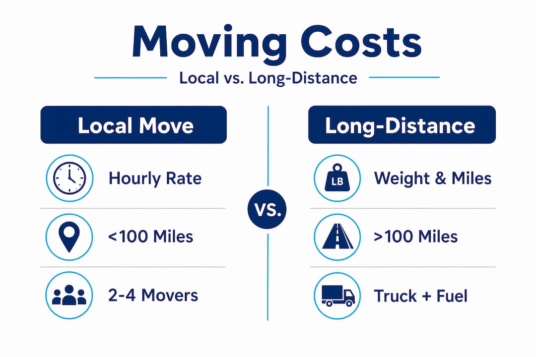 Infographic comparing local and long-distance moving costs
