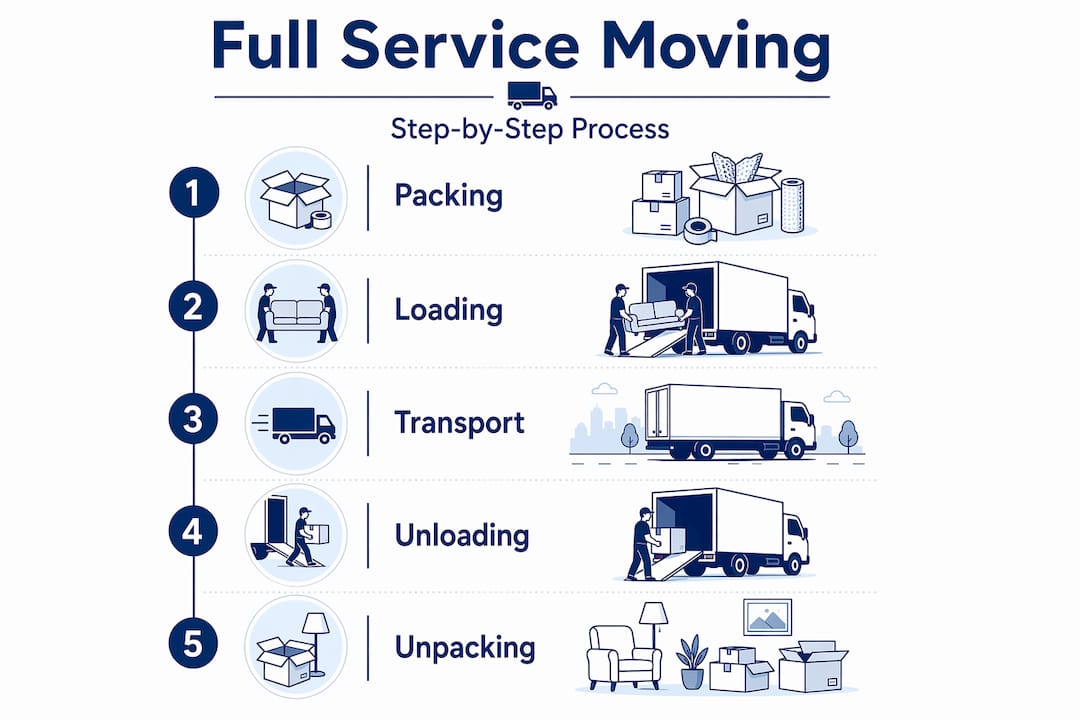 Infographic: five-step full service moving process