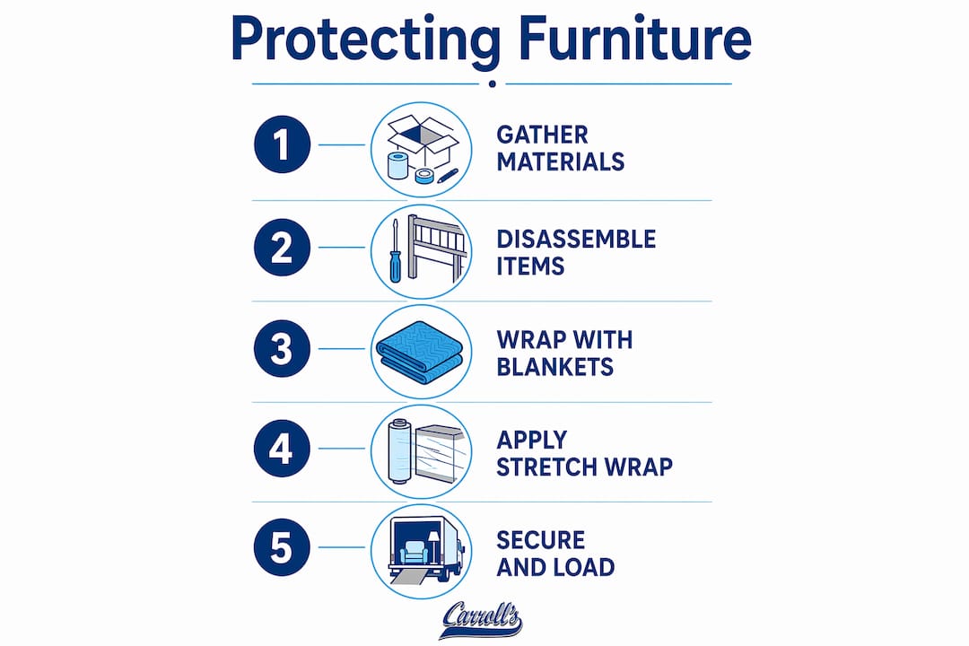 Infographic showing furniture protection steps