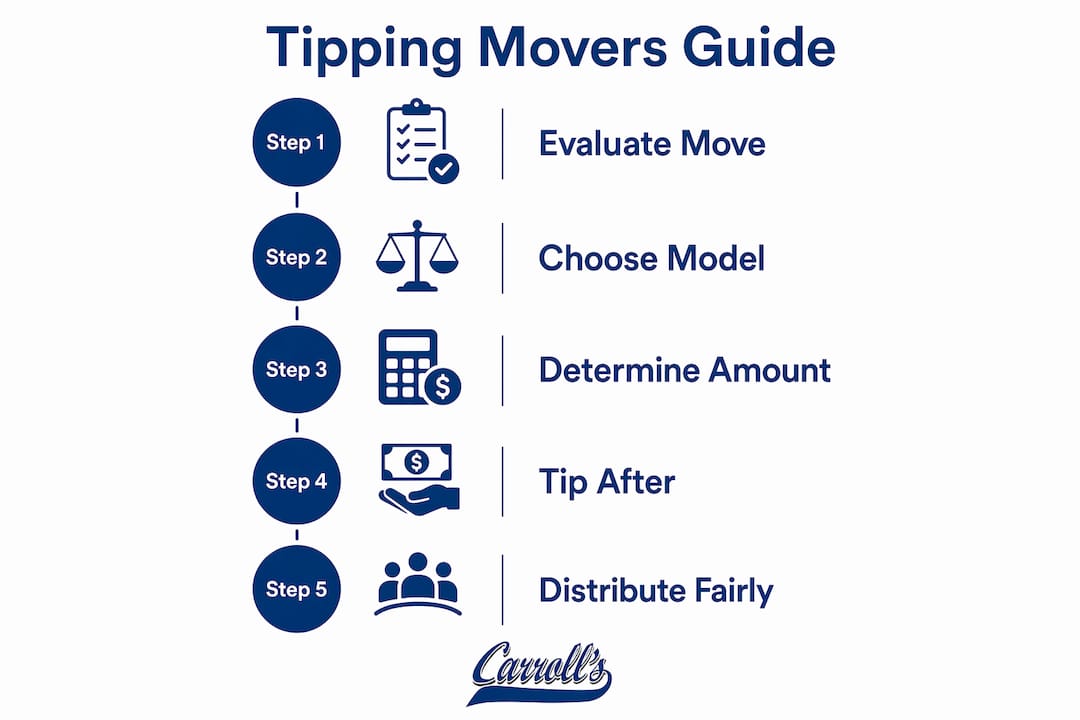 Infographic outlining steps for tipping movers