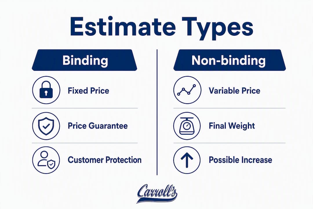 Infographic contrasting binding and non-binding moving estimates