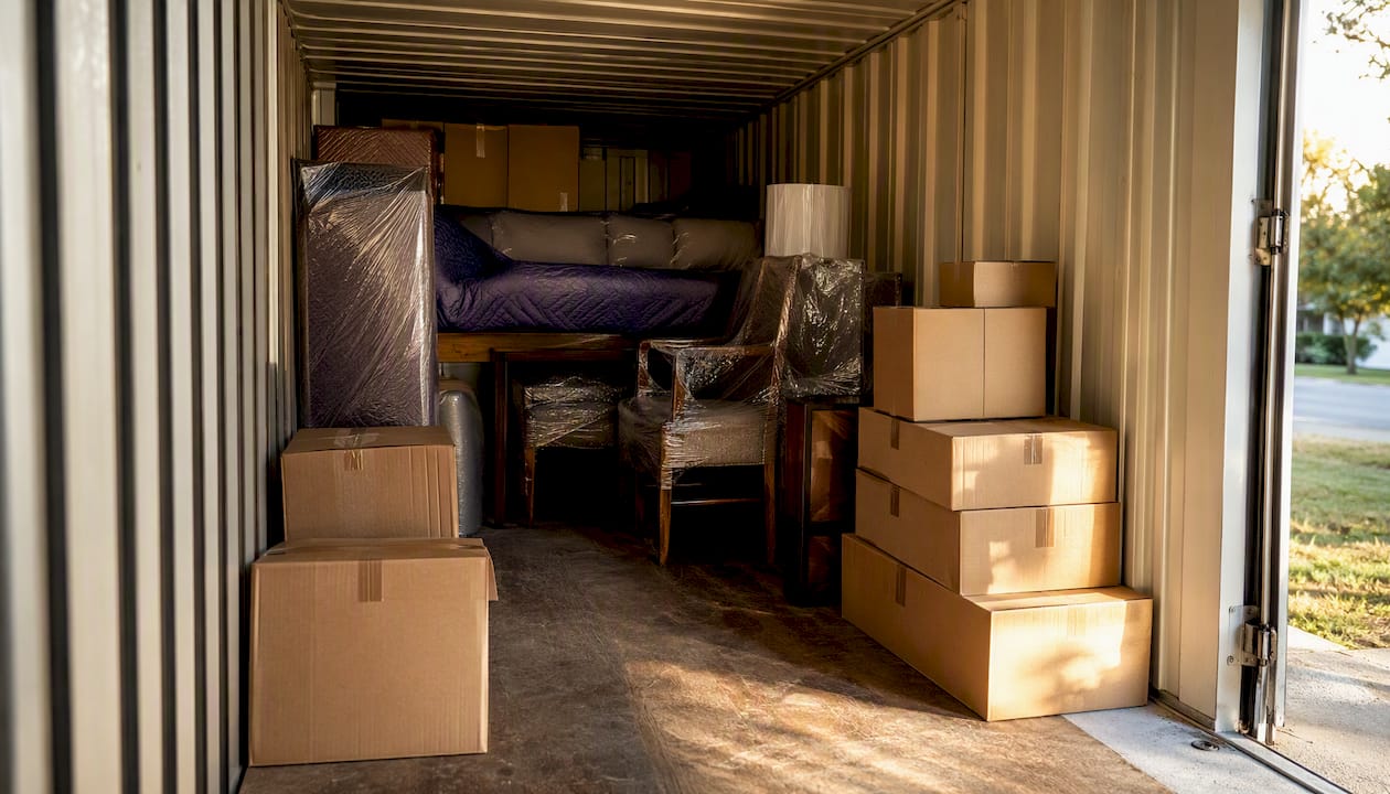 Organized loading inside storage container