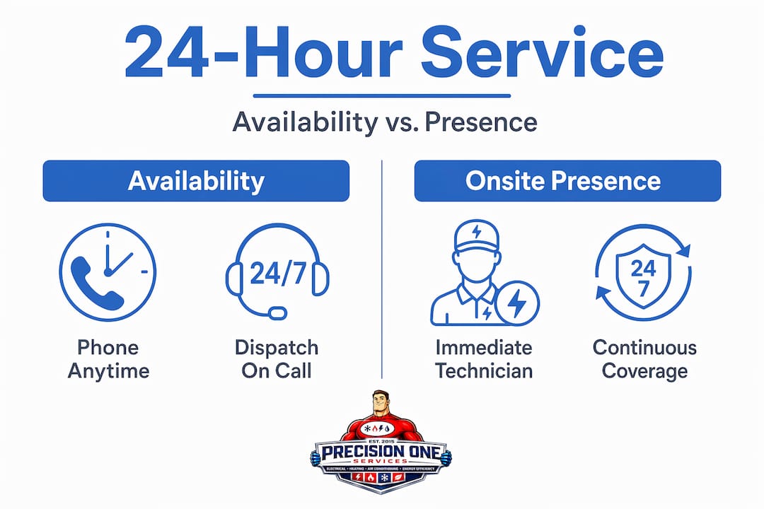 Infographic comparing 24-hour service types