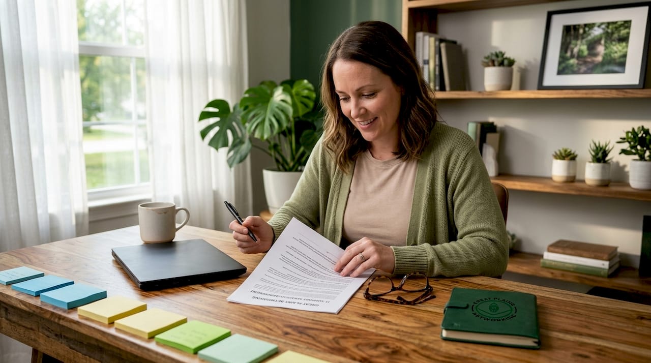 Small business owner reading IT contract
