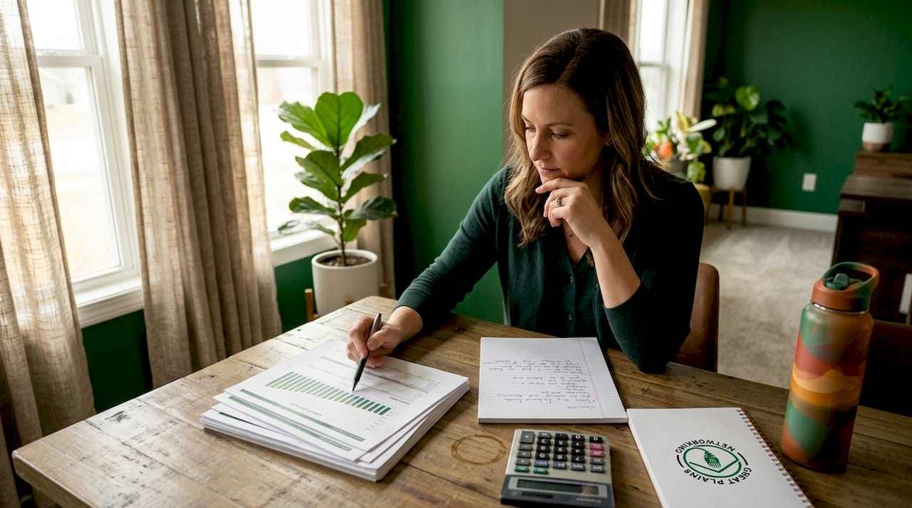 Hands reviewing cash flow buffer documents