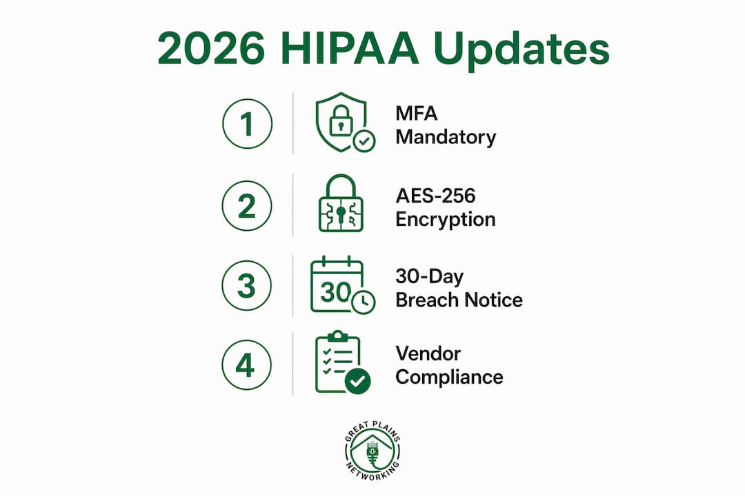 Infographic illustrating 2026 HIPAA Security Rule updates