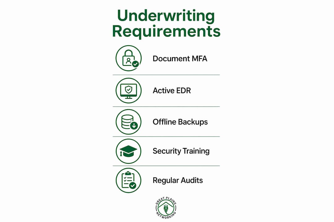 Infographic depicting cyber insurance underwriting steps