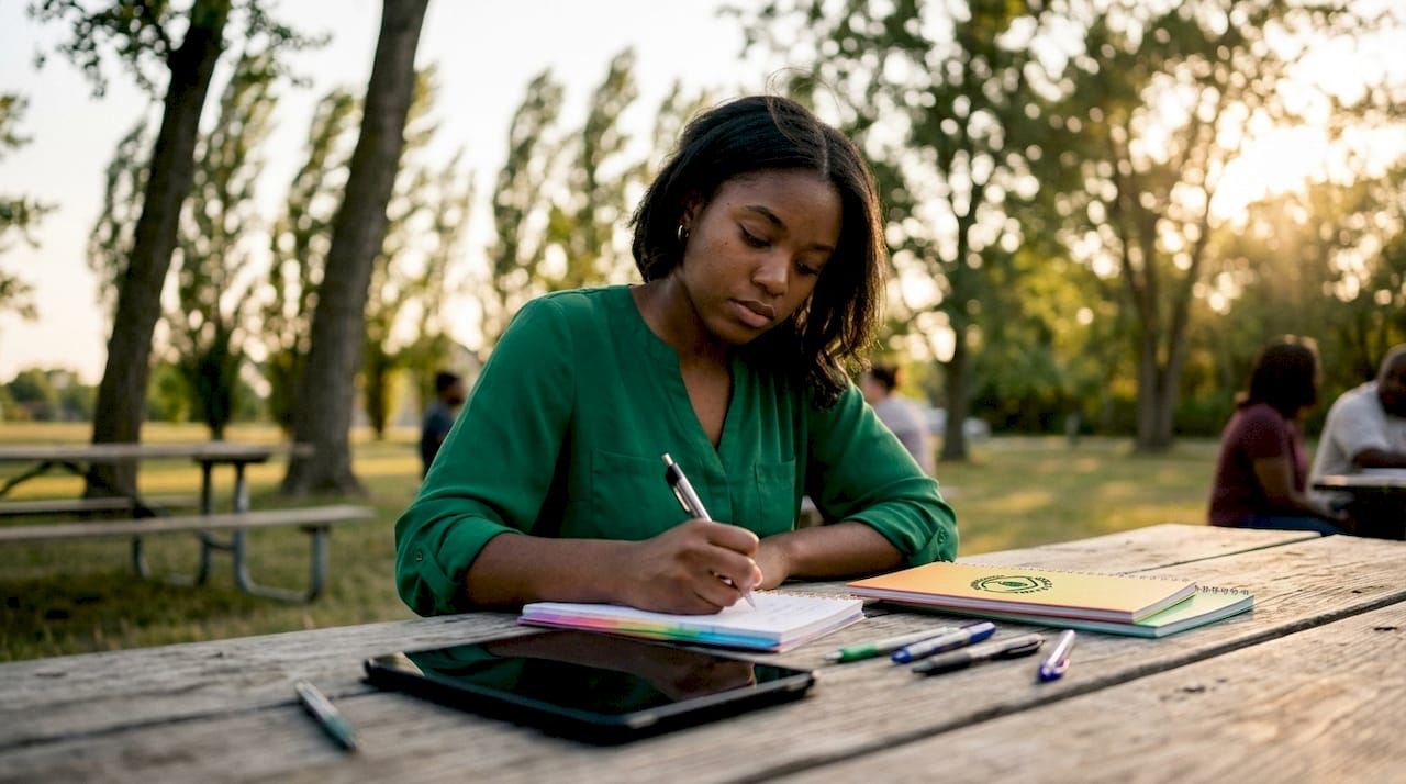 Woman attending nonprofit cybersecurity training session