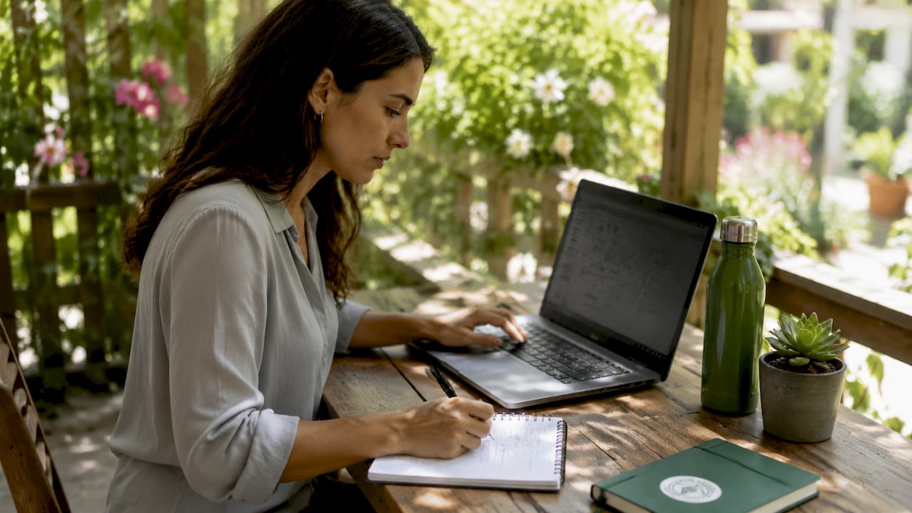 IT specialist monitoring systems in office
