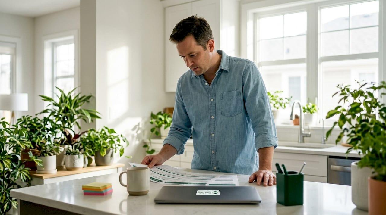 Small business owner reviewing IT provider options