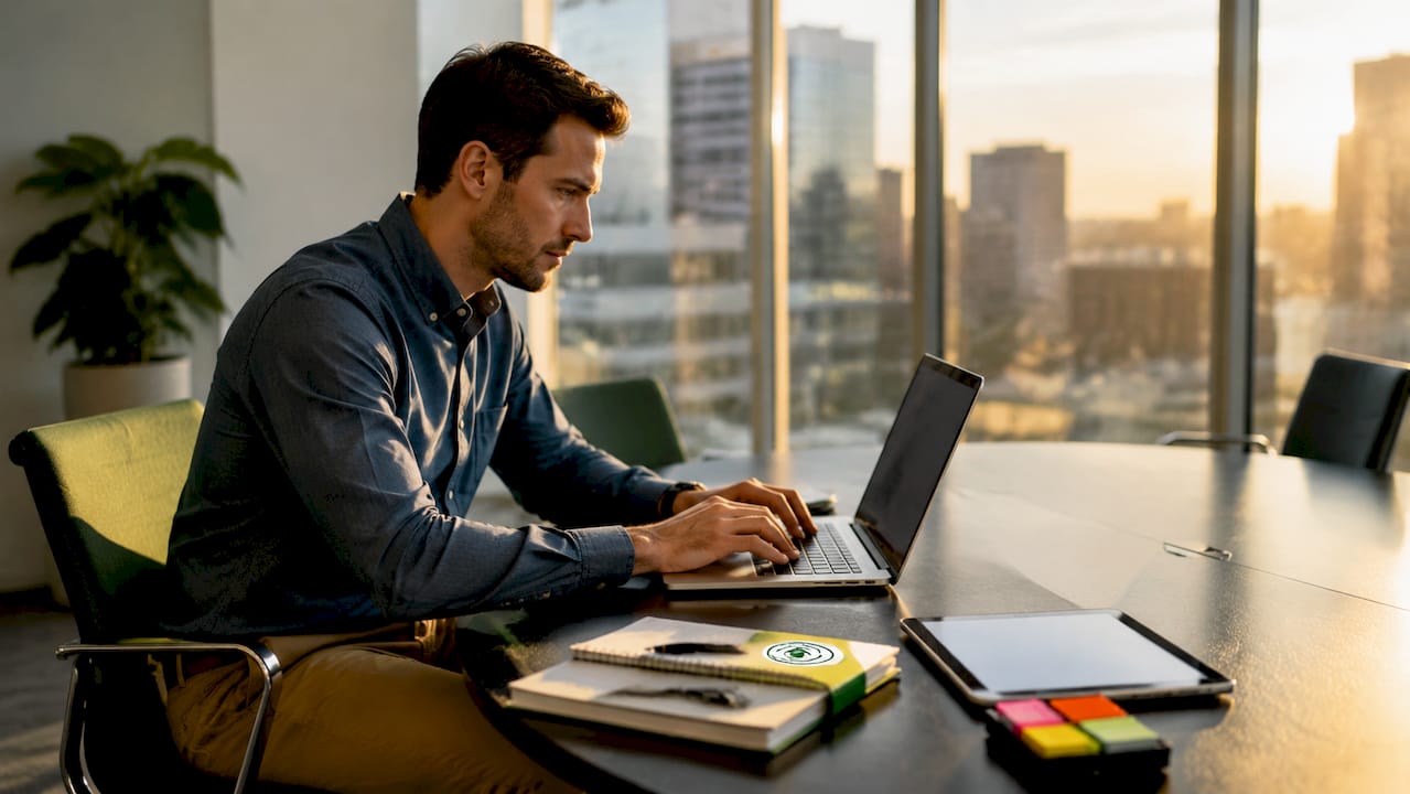 Network engineer configuring QoS settings in operations center