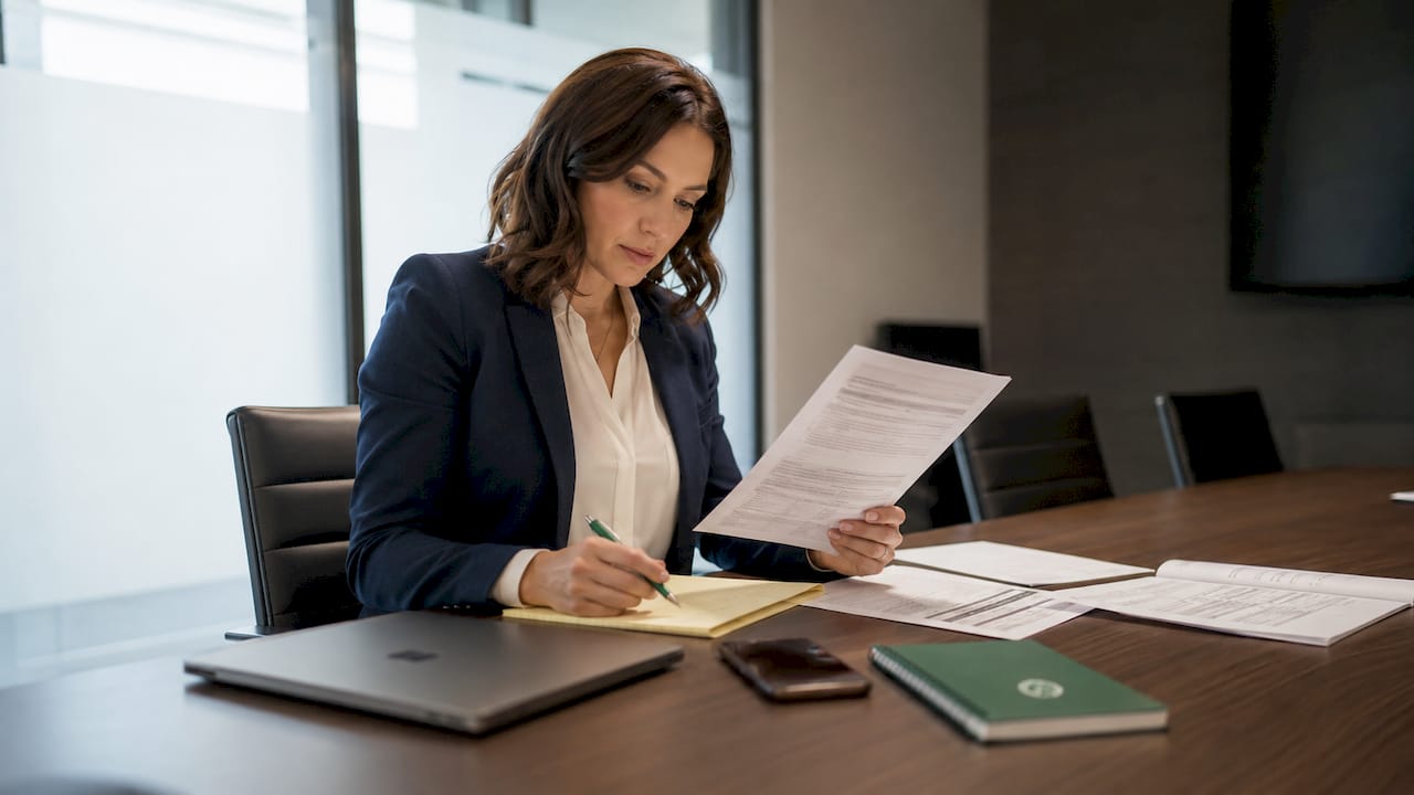 Compliance officer reviewing Oklahoma data breach documents