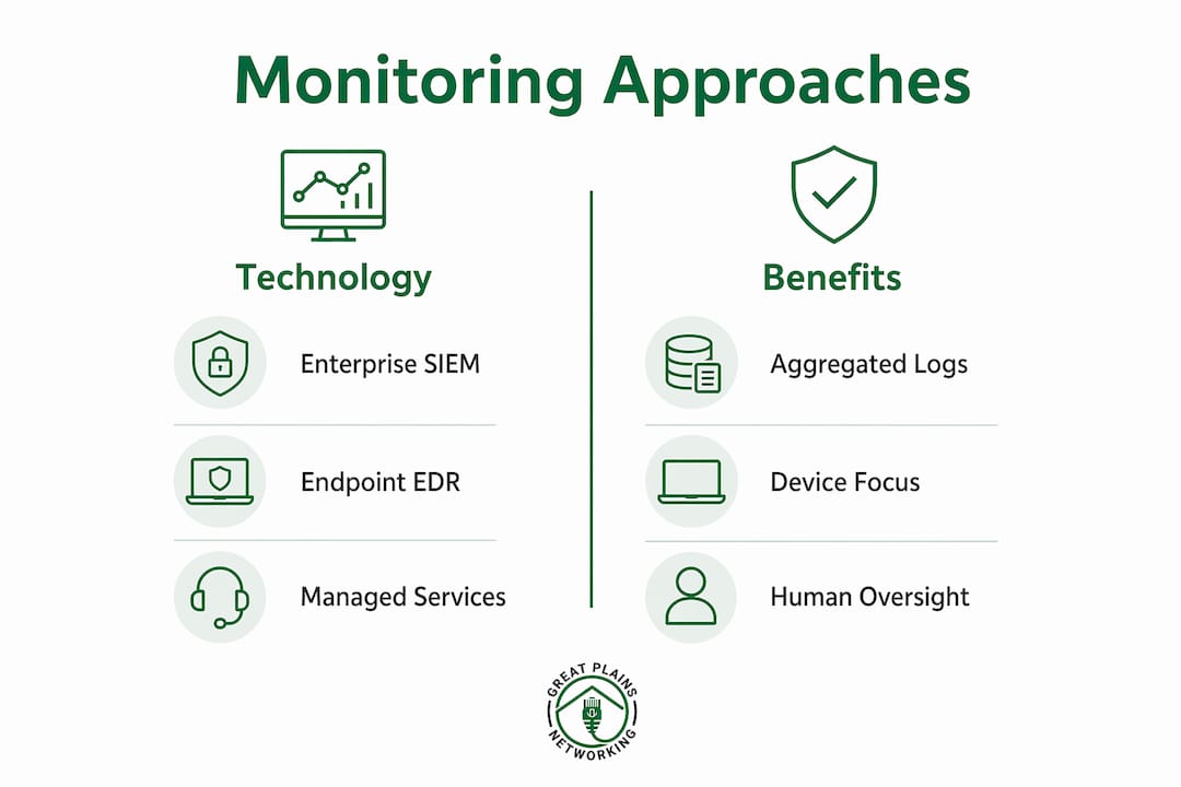 Infographic comparing monitoring approaches and benefits