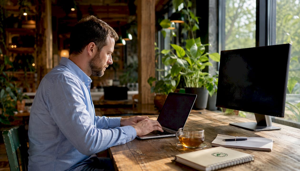 IT professional managing network remotely