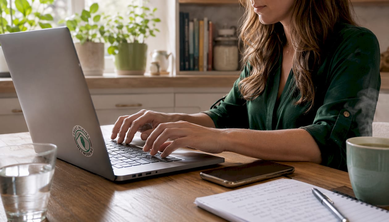 Hands typing laptop integrating MFA with legal apps