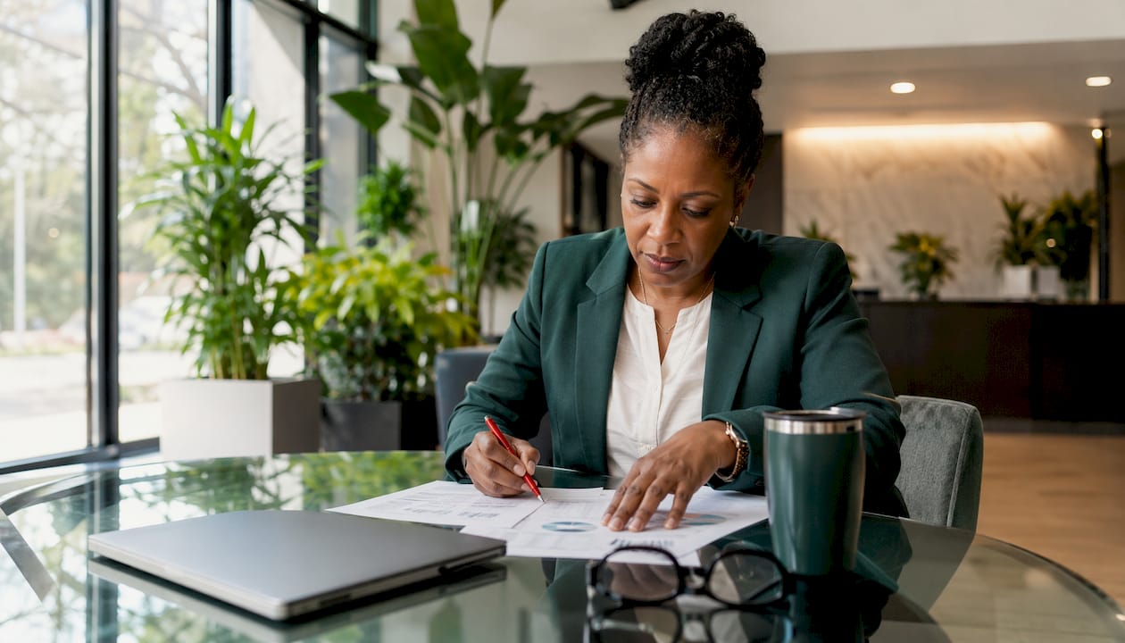 IT manager reviewing law firm documentation