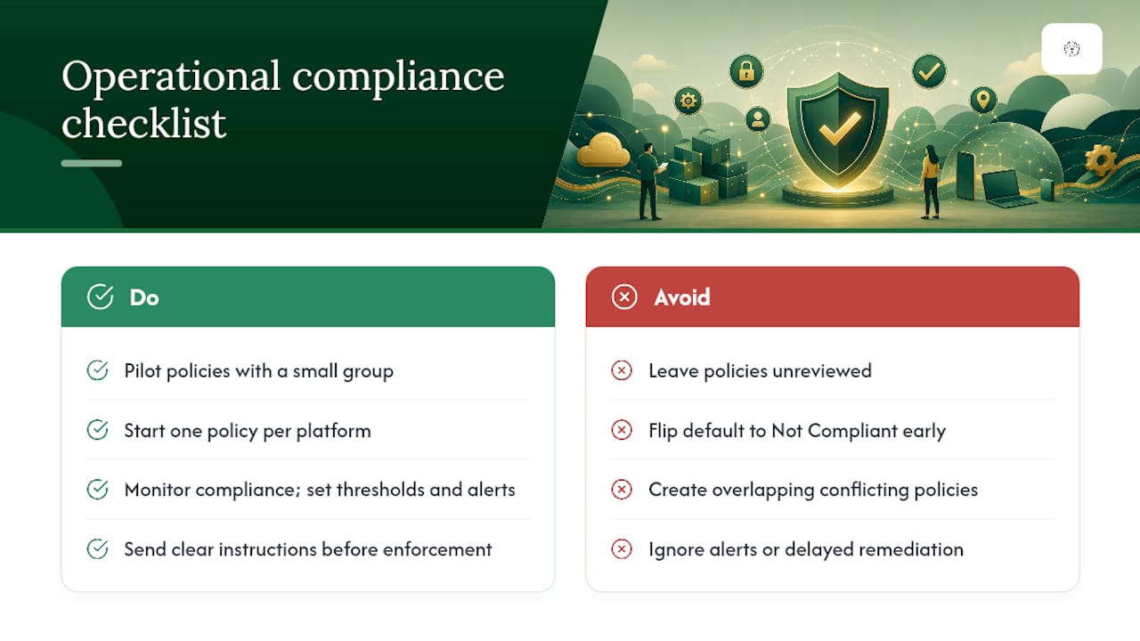 An operational perspective on compliance from a managed IT provider — overview diagram