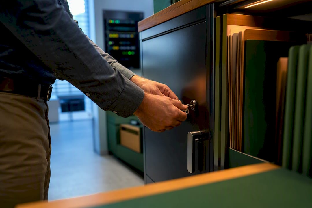 Tax practice records secured in locked cabinet