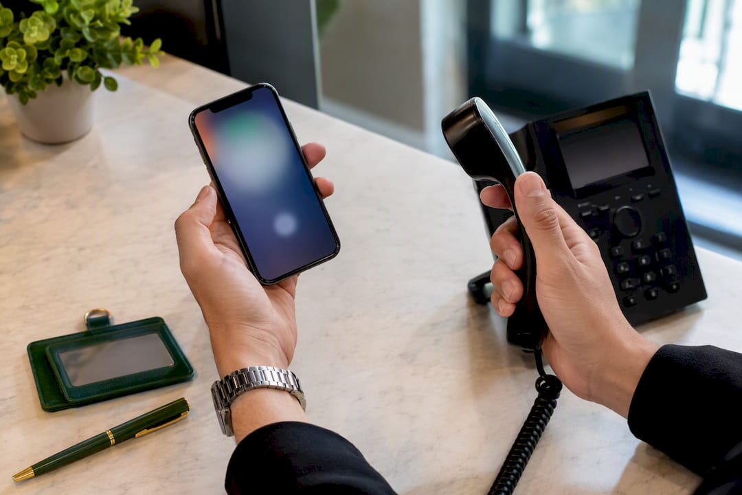 Employee verifying unexpected support phone call