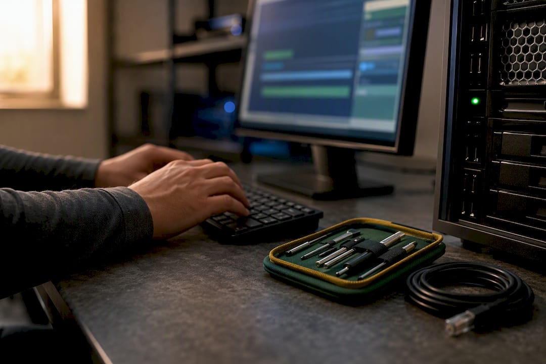 Administrator applying a scheduled software update