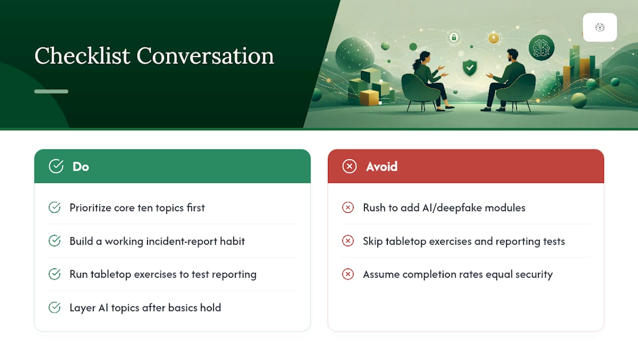 The Checklist Conversation Nobody's Having Enough — overview diagram