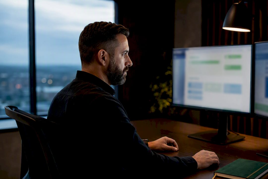 Administrator reviewing Microsoft 365 security setup
