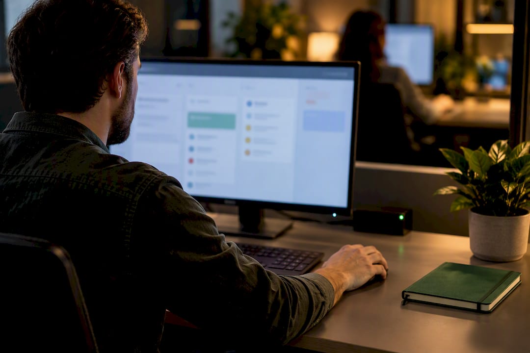 Technician routing a help desk ticket