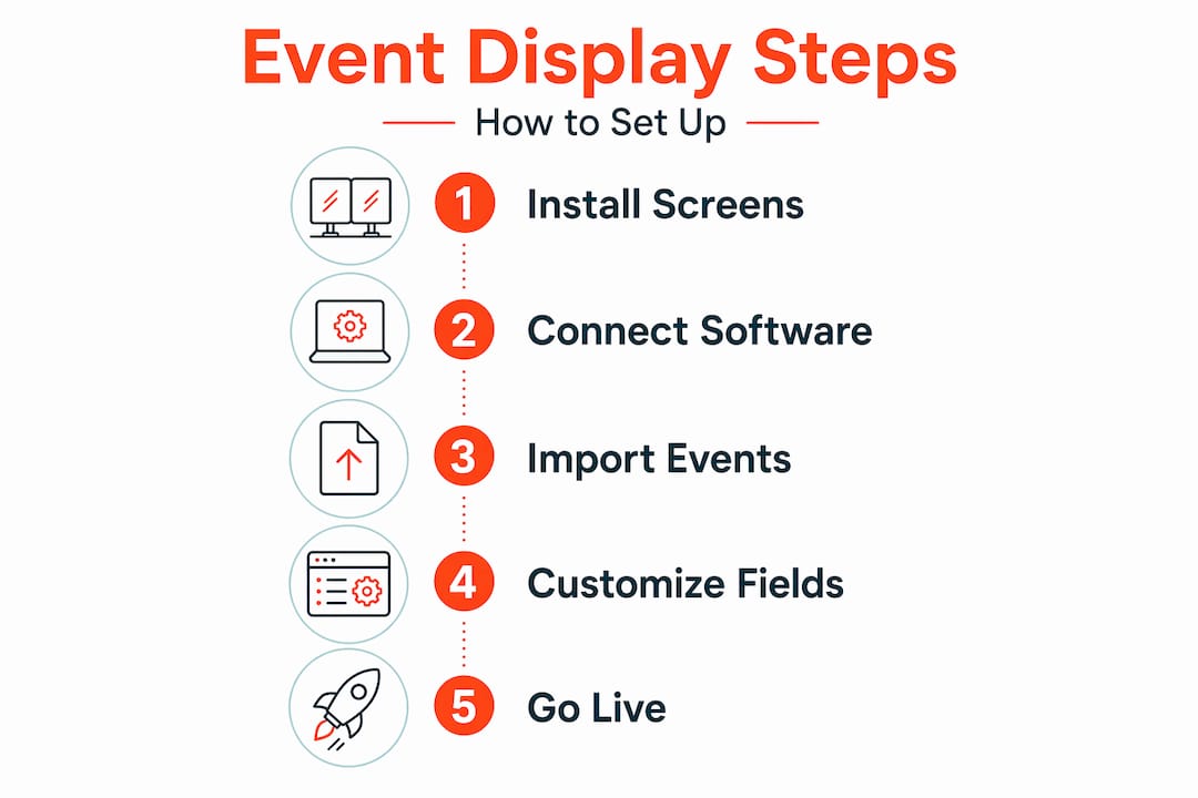 Infographic 5-step event display process