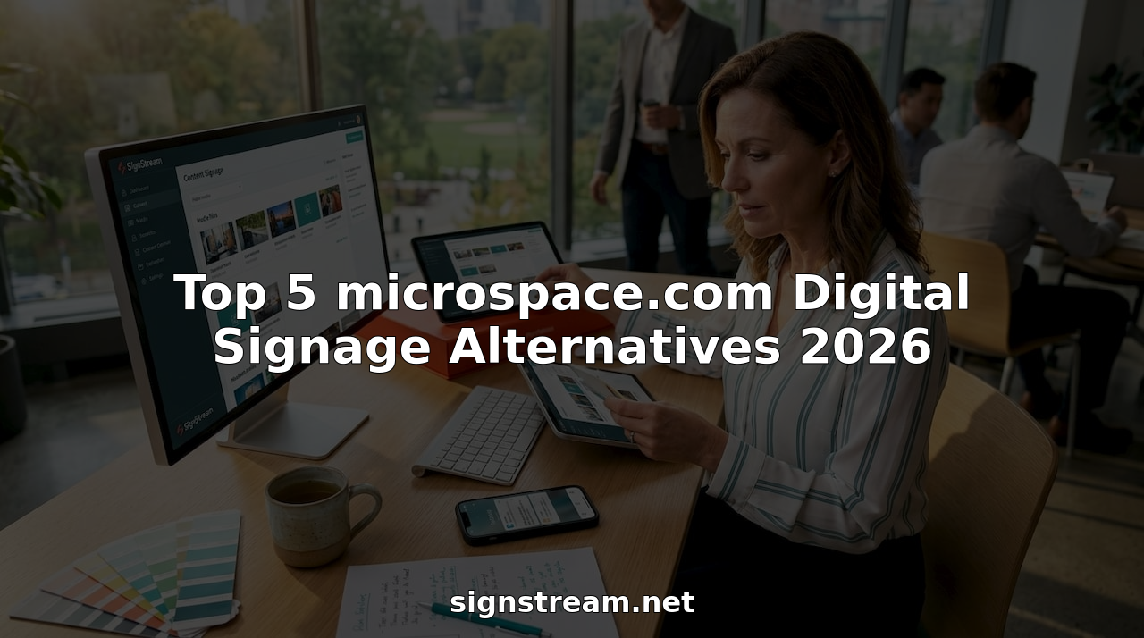 Professional managing digital signage on multiple devices
