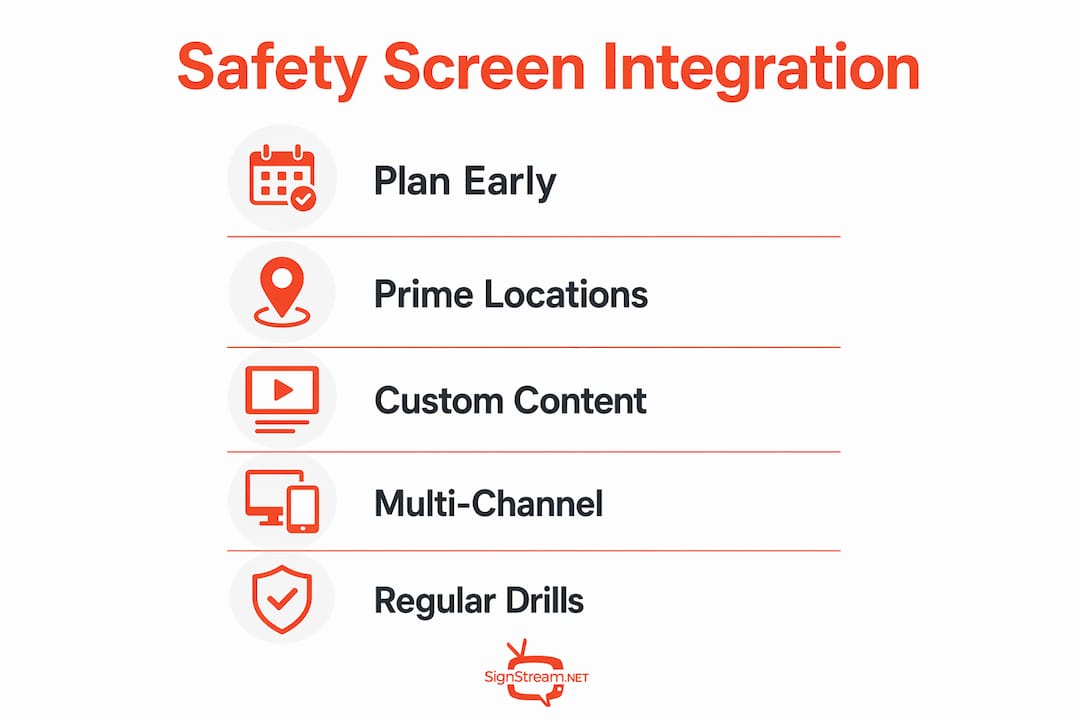 Infographic showing best practices for integrating office safety screens