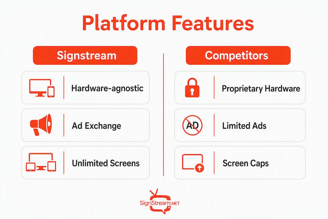 Infographic comparing Signstream vs competitors features