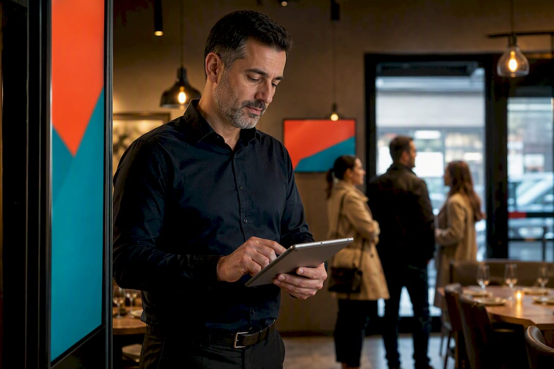 Restaurant network screens carrying sponsor placements