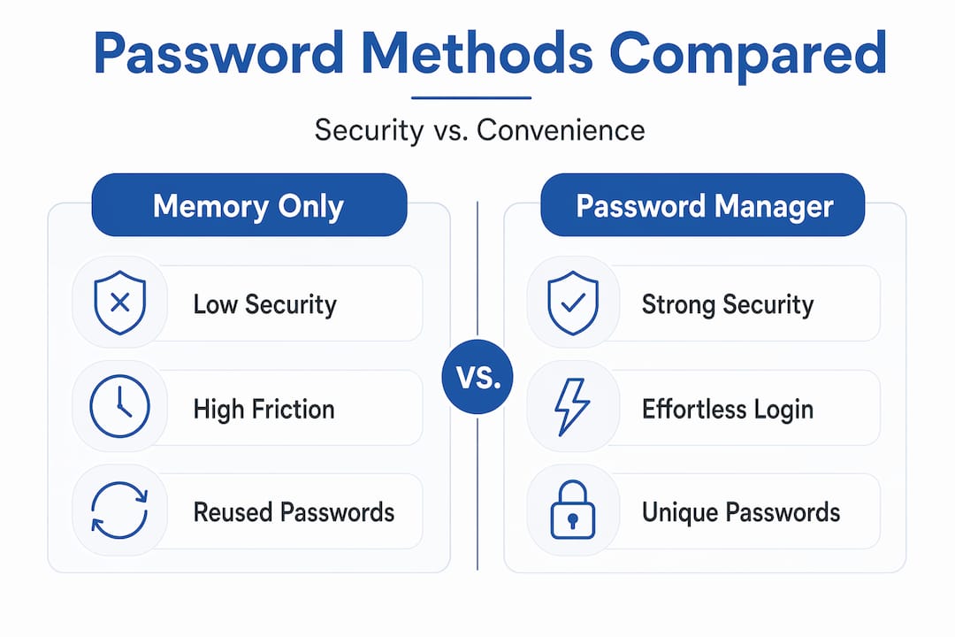 Infographic compares memory and password managers