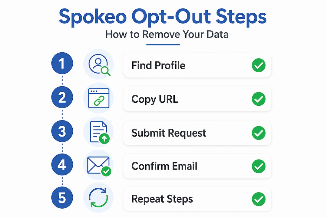 Infographic of Spokeo data removal process steps
