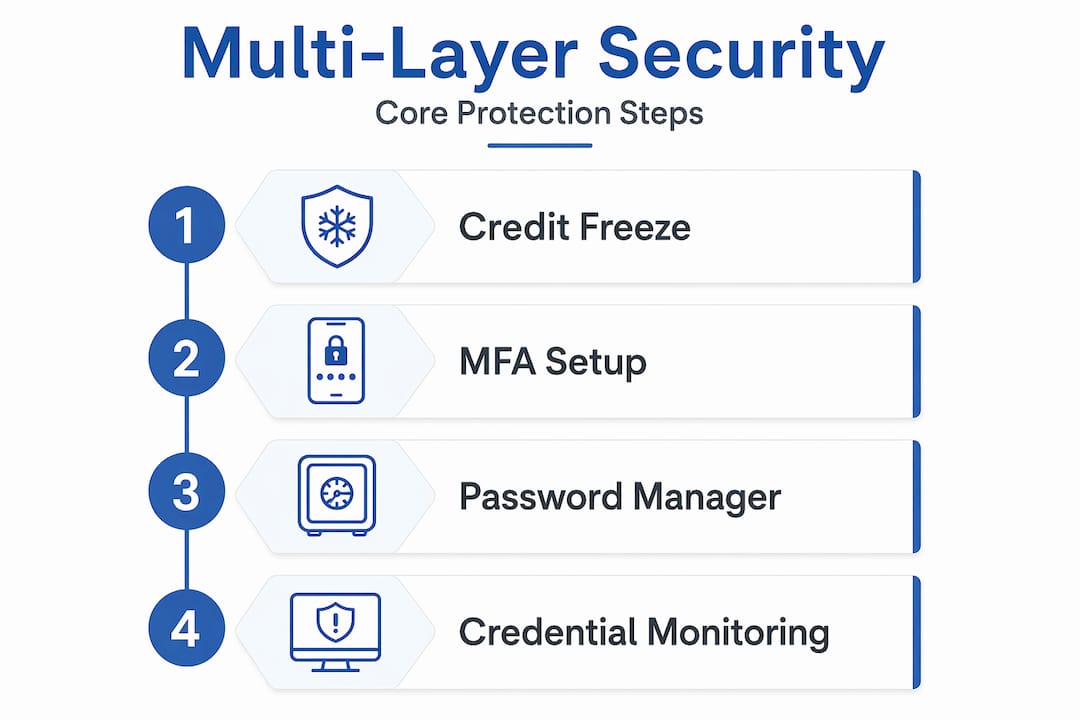 Infographic with four identity security layers