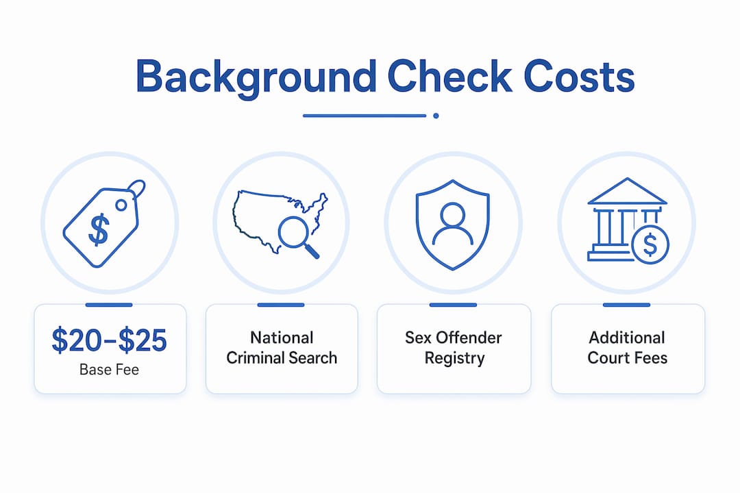 Infographic displaying typical background check cost components