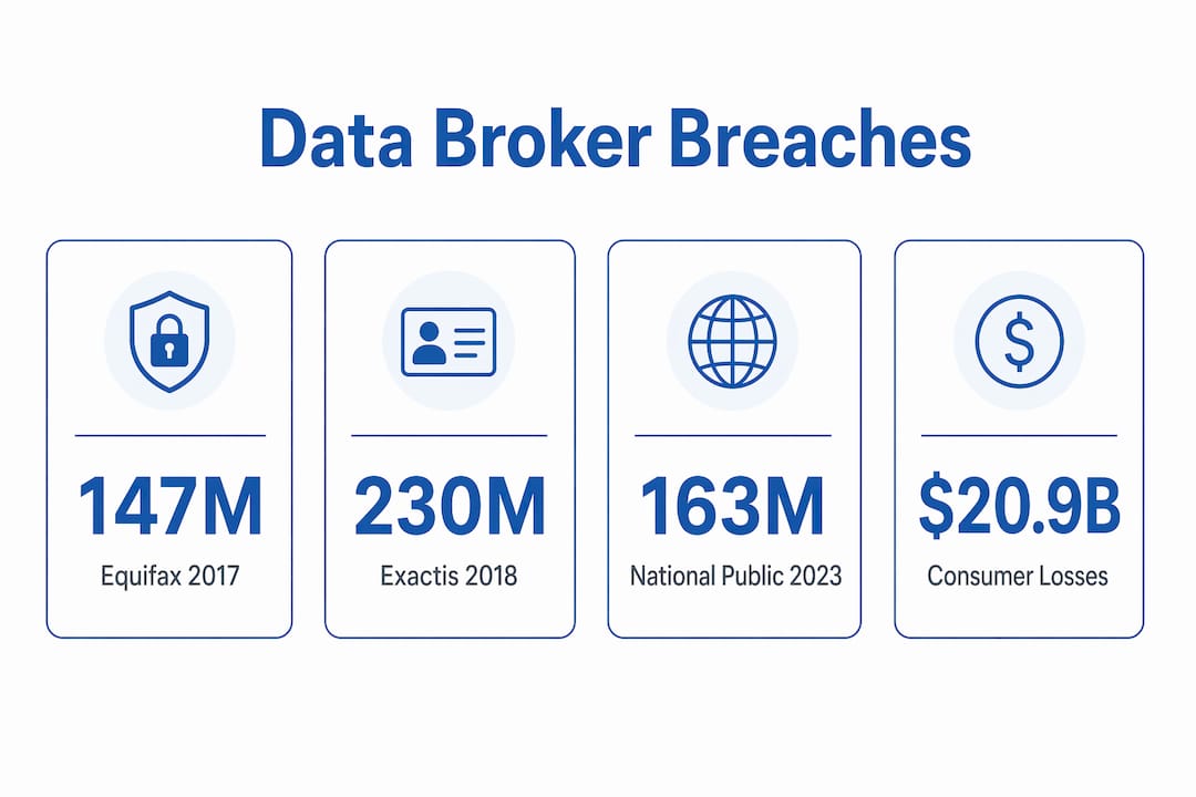 Infographic showing data broker breach statistics