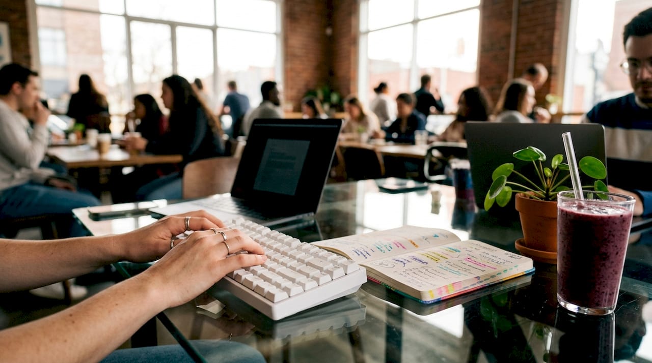 Hands typing weak passwords on keyboard