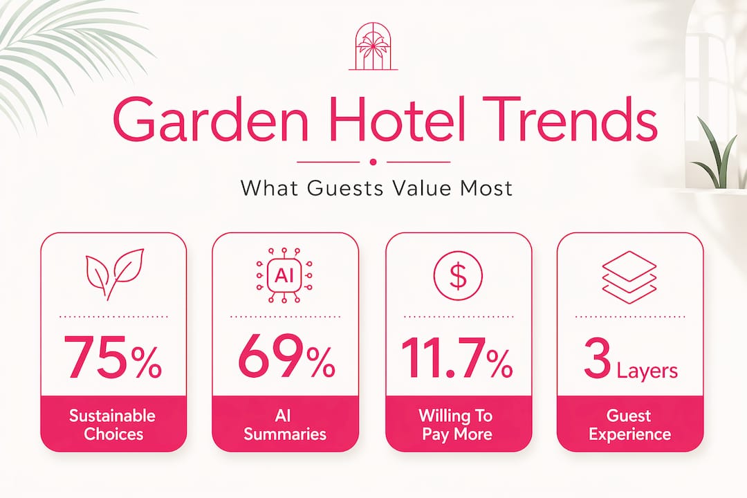 Infographic showing key statistics for hotel amenity trends