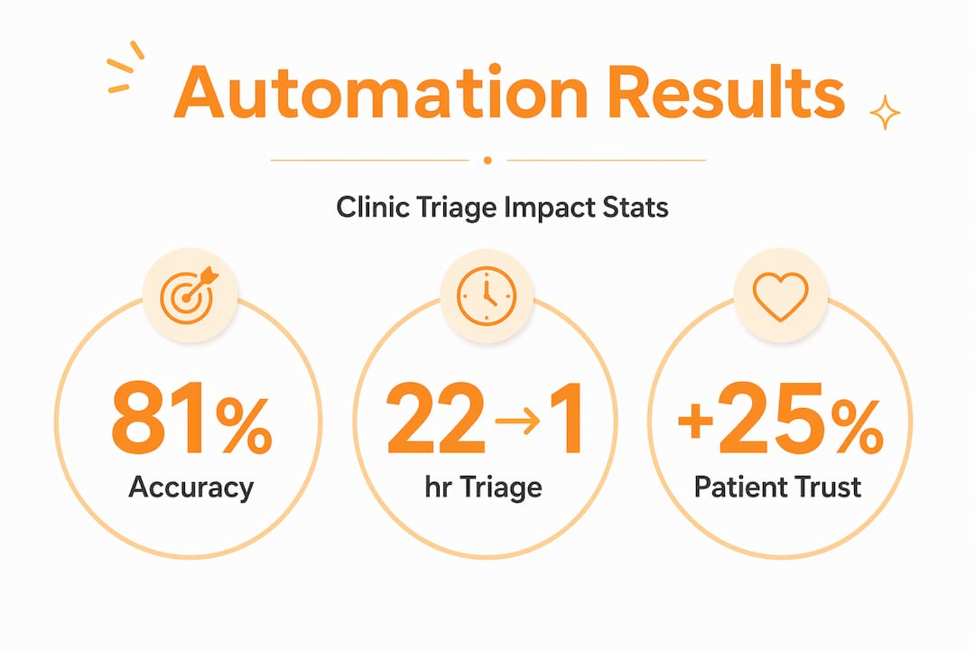 Infographic with automation results and triage impact statistics