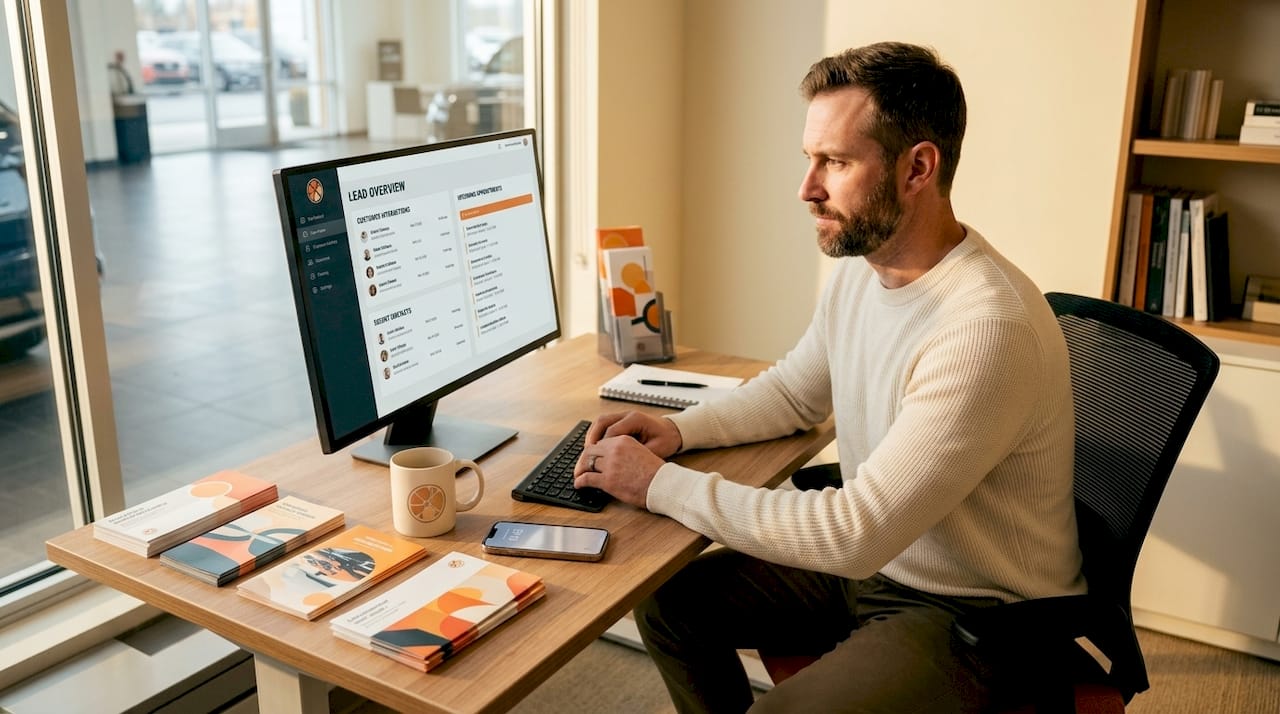 Manager reviews AI-generated dealership appointment screen