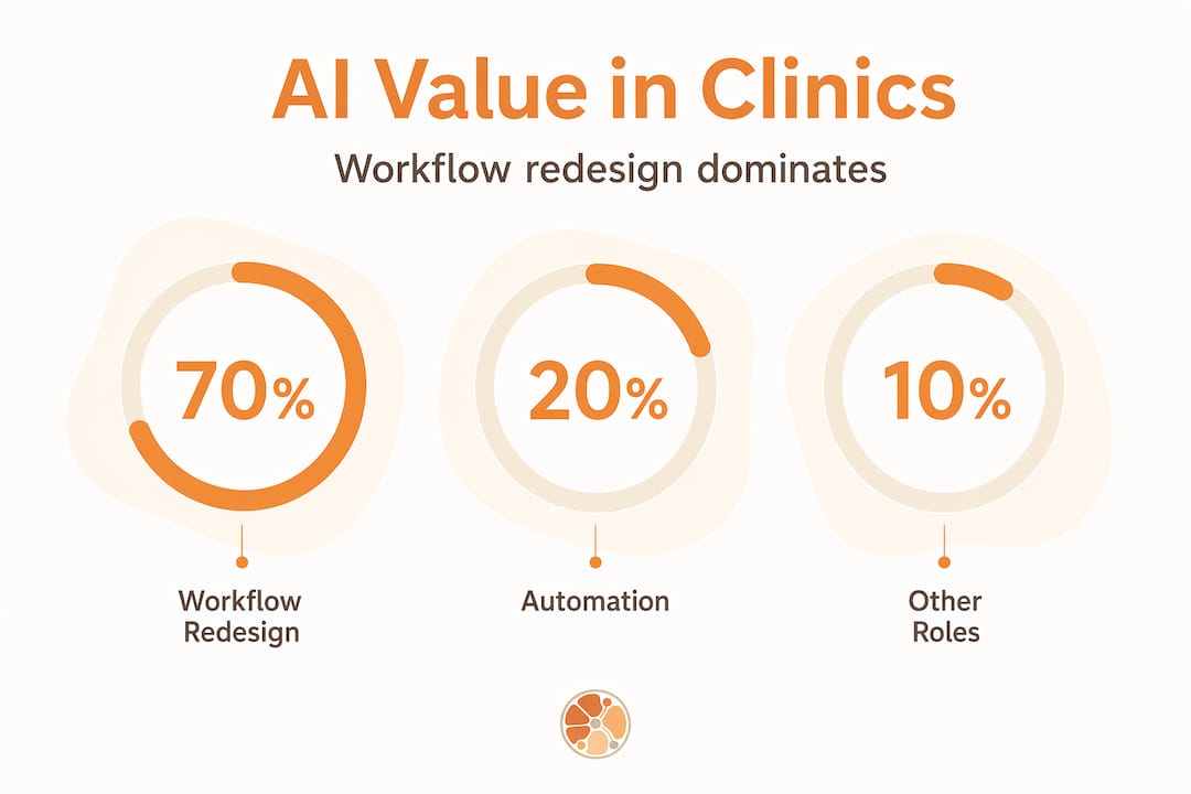 Infographic showing clinic AI value distribution