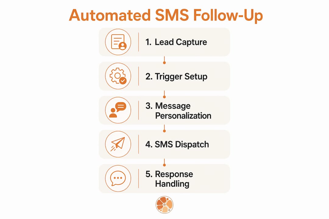 Infographic showing automated SMS follow-up steps